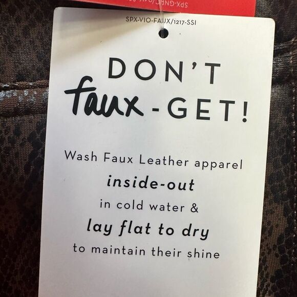 Spanx Faux-Leather Snakeskin High-Rise Leggings, Size L, New with tags - Picture 6 of 13